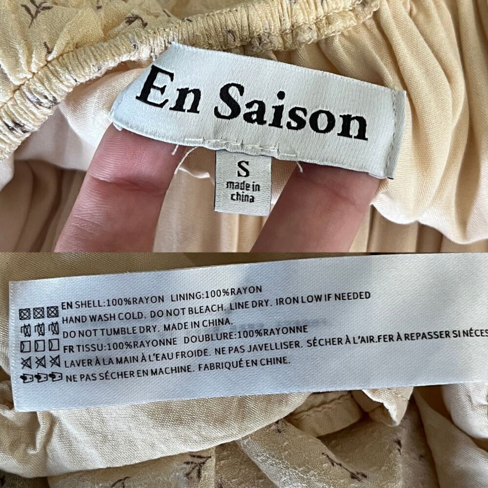 En Saison Women's Size S Yellow Roberta Floral Smocked Ruffle Midi Dress Yellow - Picture 4 of 16